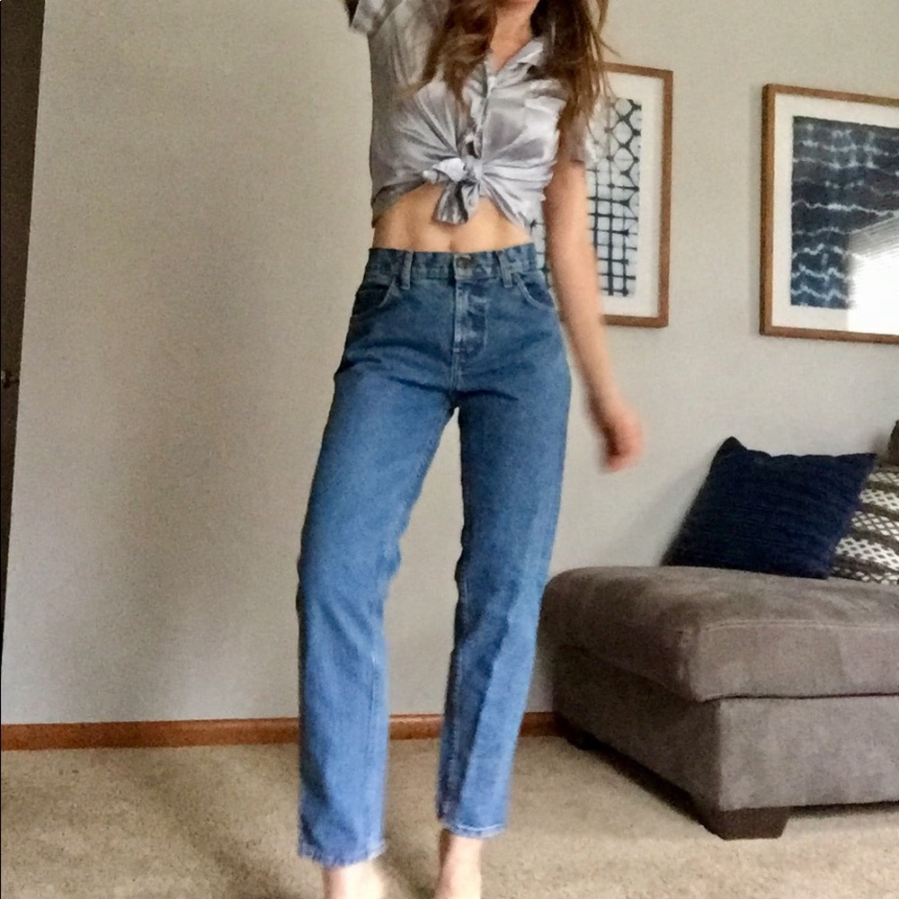 Vintage Medium Blue Straight-Leg Women's Jeans